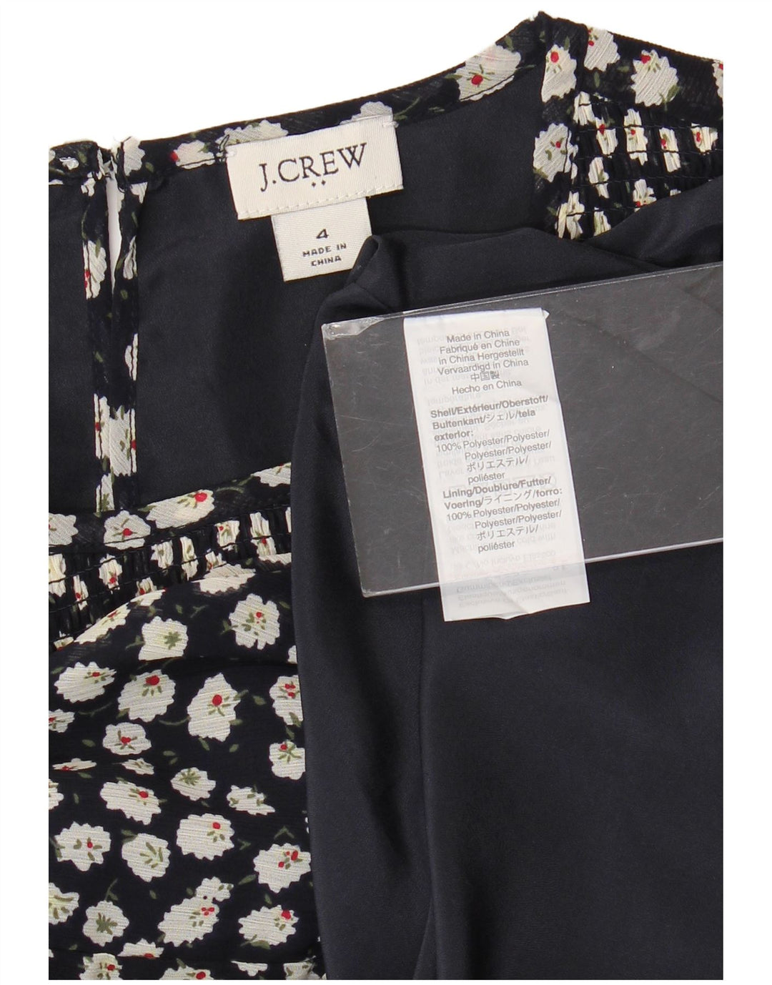 J. CREW Camicetta a maniche lunghe da donna Top US 4 Small Blu navy floreale