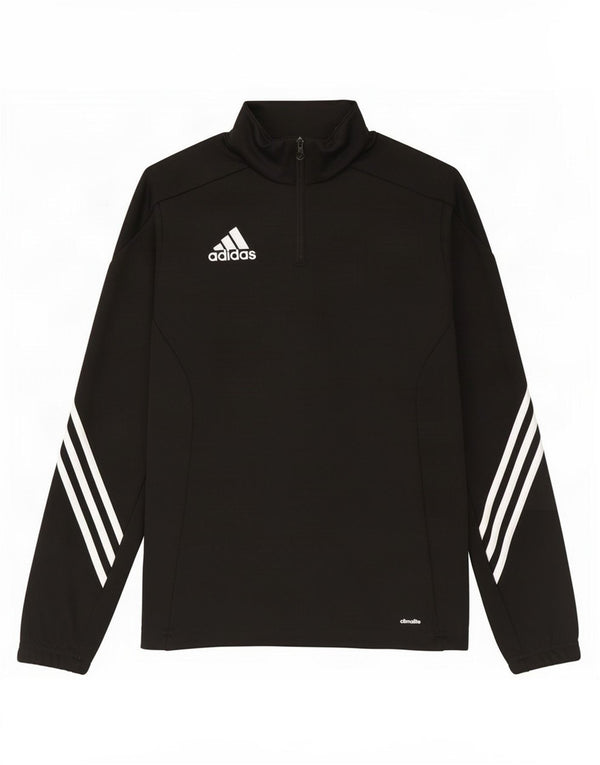 Top della tuta pullover Adidas Climalite con zip e collo da ragazzo 13-14 anni XL Nera