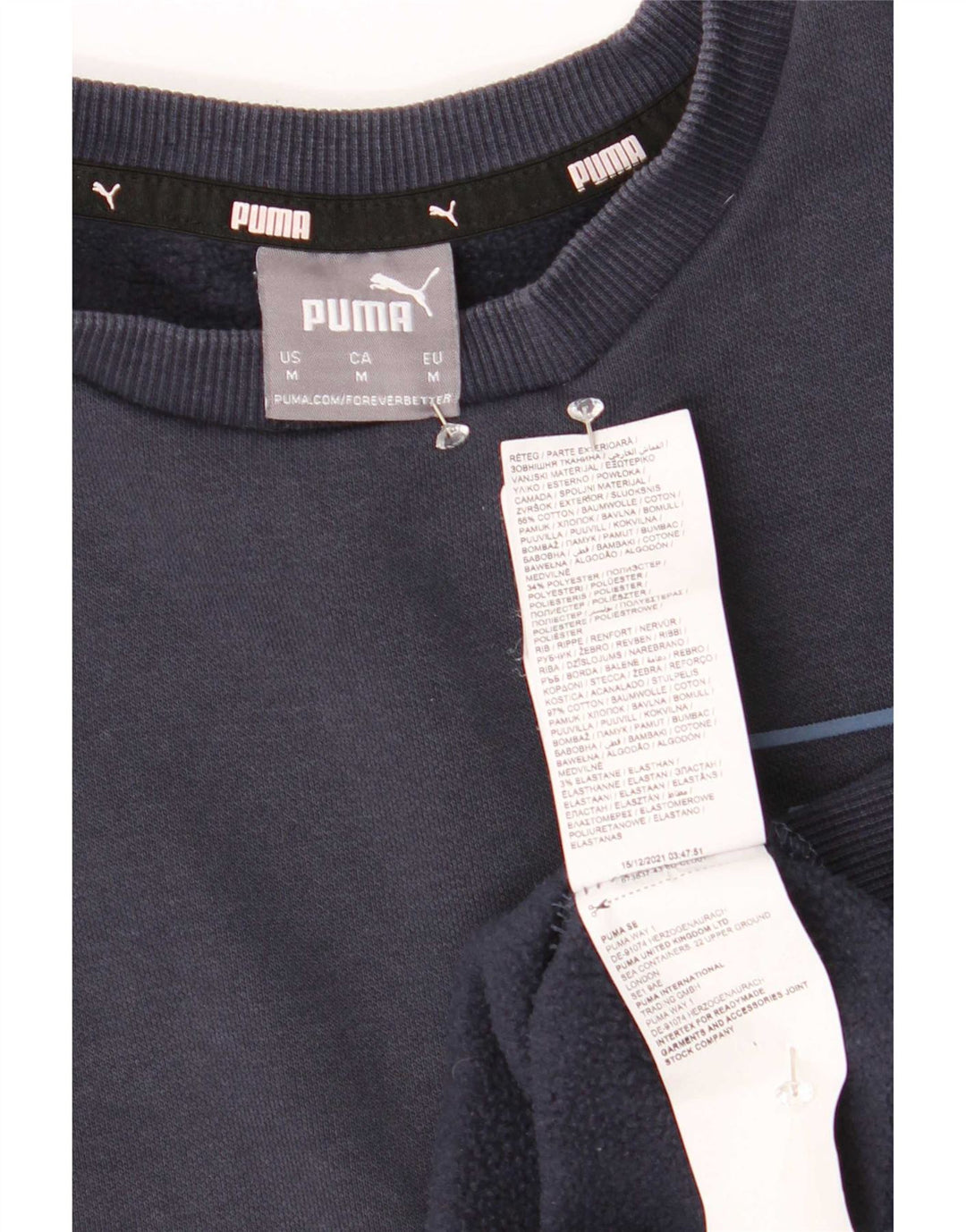 Felpa da uomo Puma Maglia media in cotone blu navy