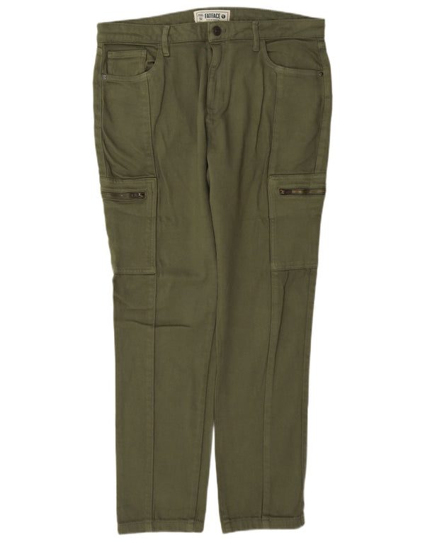 Pantaloni cargo da donna a vita alta Fat Face UK 14 Large W36 L30 cotone kaki