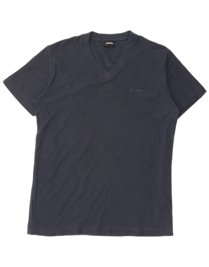 T-shirt da uomo Diesel Top Small in cotone screziato blu navy