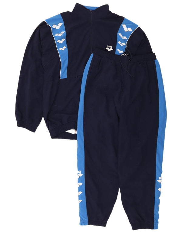 Arena Mens Graphic Full Tracksuit XL Navy Blue Colourblock Polyester
