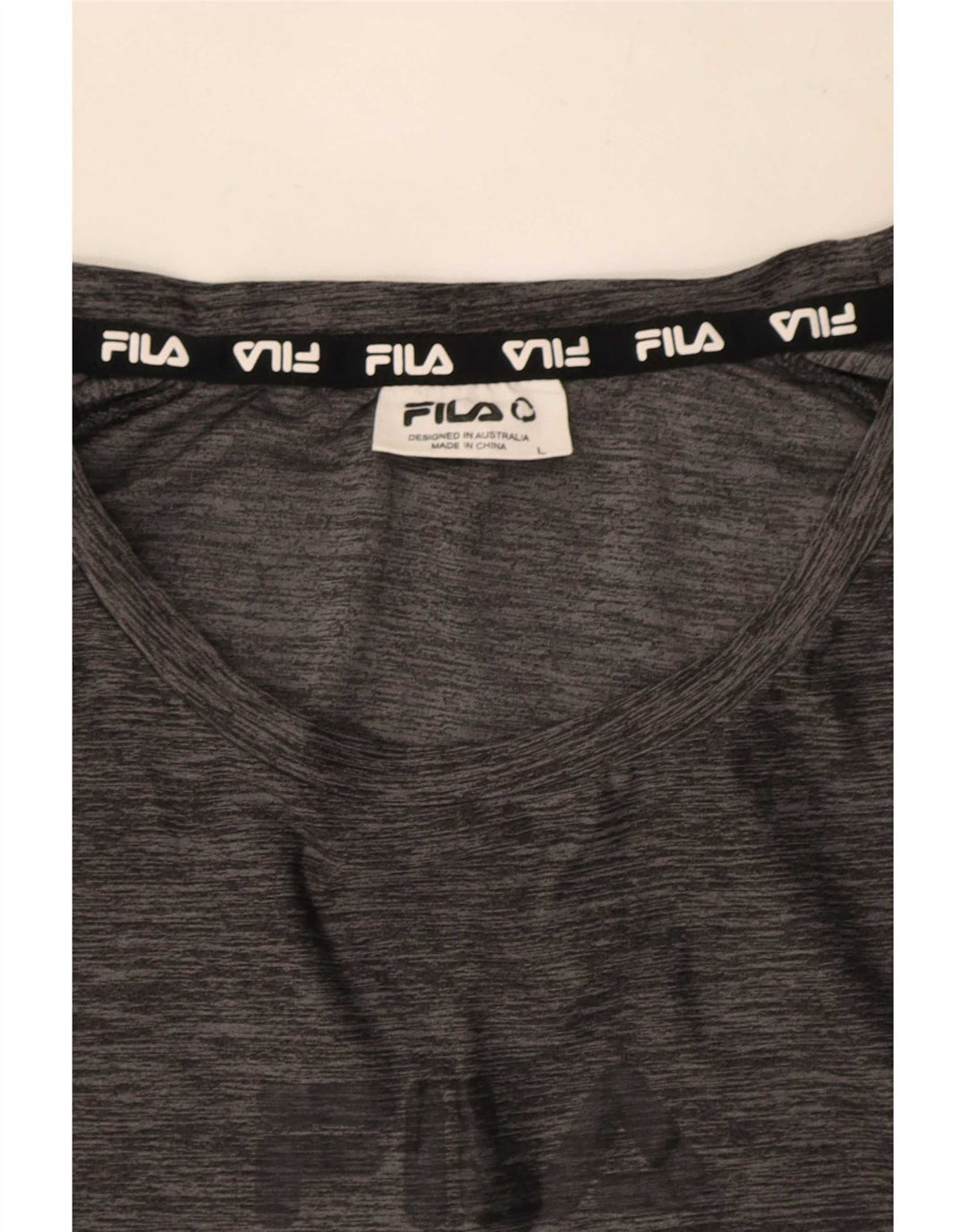 T-shirt da uomo Fila Top Large in poliestere chiazzato grigio