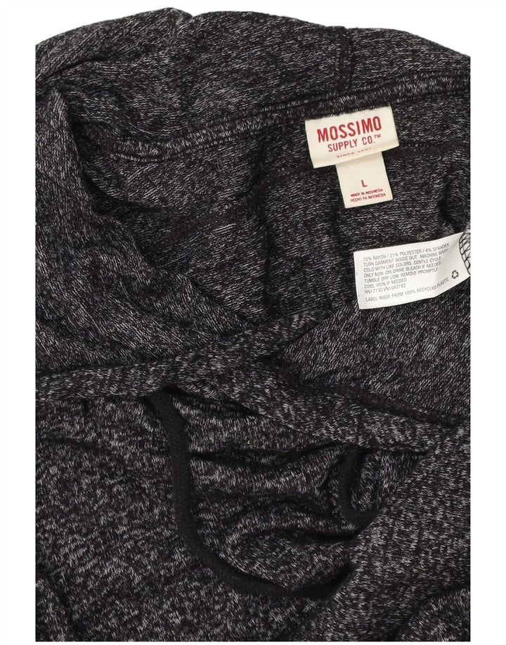 MOSSIMO Camicetta lunga con cappuccio da donna Top UK 16 Large Rayon grigio screziato