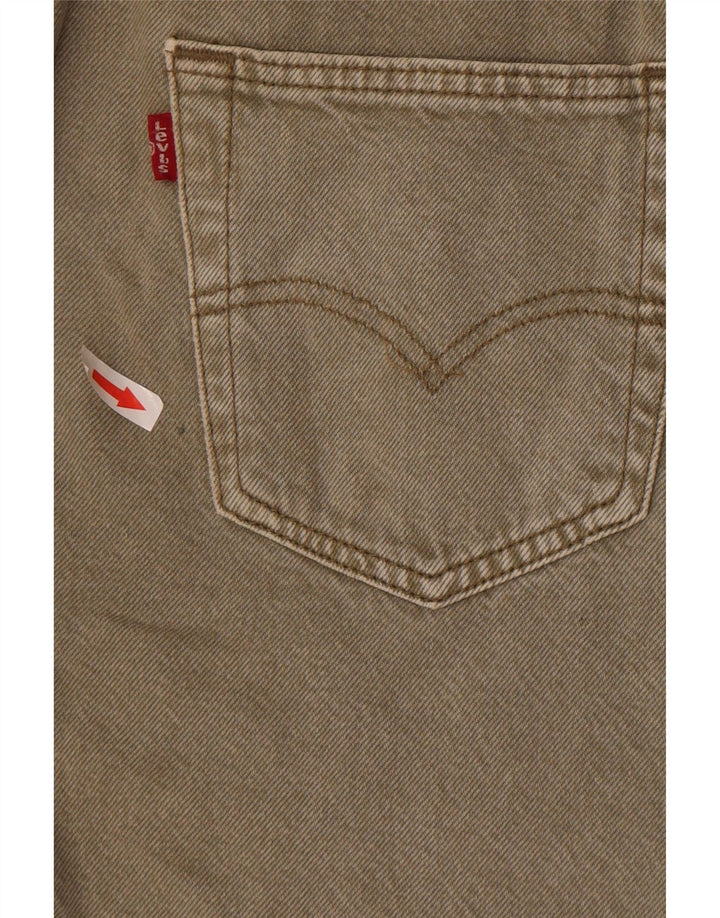 Pantaloncini di jeans Levi's 501 da uomo W28 piccoli in cotone kaki