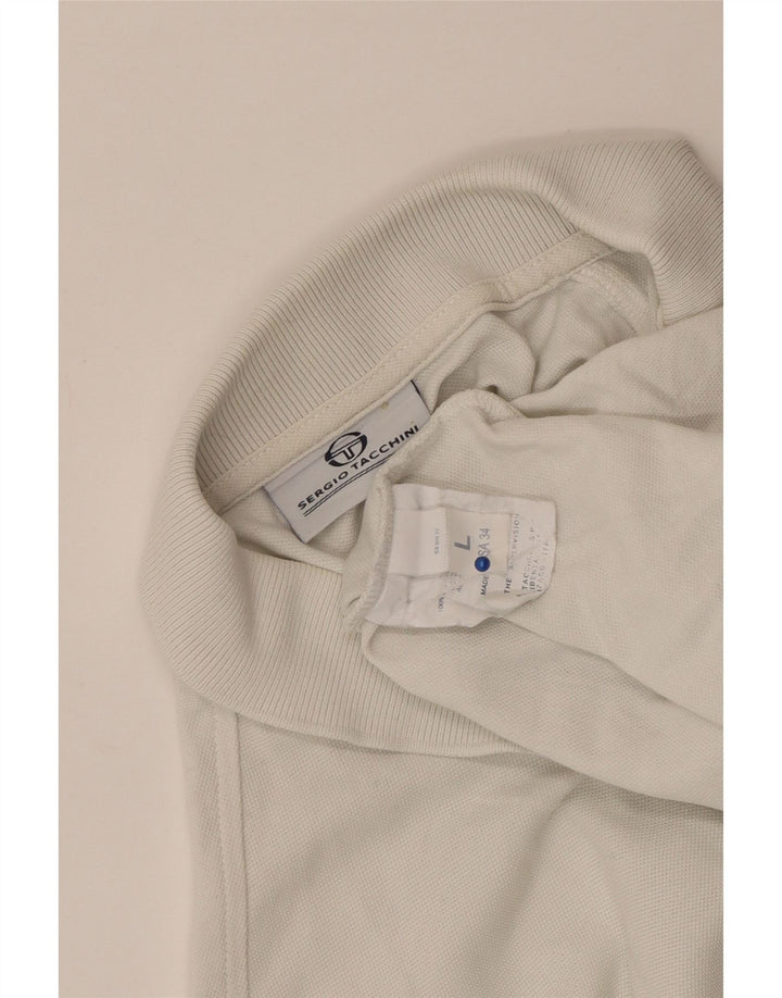 Polo Uomo Sergio Tacchini Maglia Grande in Cotone a Righe Bianche