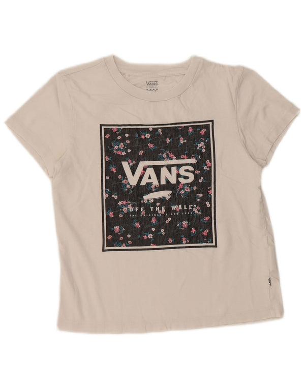 T-shirt grafica corta da donna VANS Top UK 6 XS cotone bianco