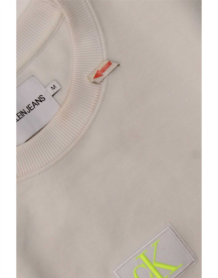 Felpa oversize da donna Calvin Klein Jeans Jumper UK 14 Medium White