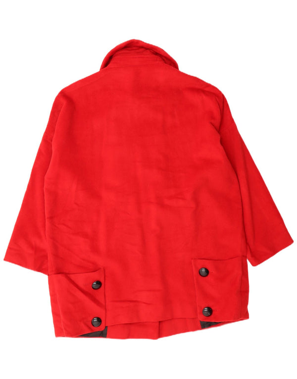 Cappotto doppiopetto oversize da donna Jaeger UK 14 Large Red Angora