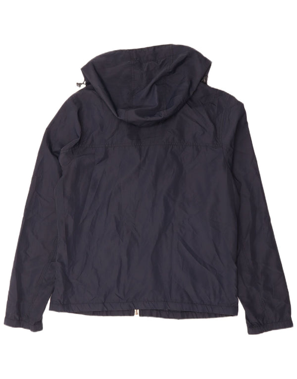 Giacca antipioggia da uomo con cappuccio Hollister UK 42 XL Poliestere blu navy