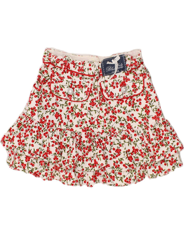 BLUMARINE Girls A-Line Skirt 5-6 Years W22  Red Floral Cotton