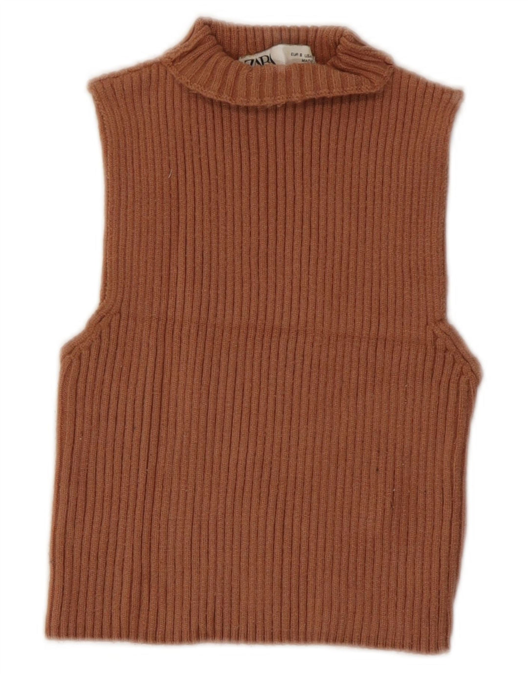 Canotta corta da donna Zara UK 10 piccola marrone