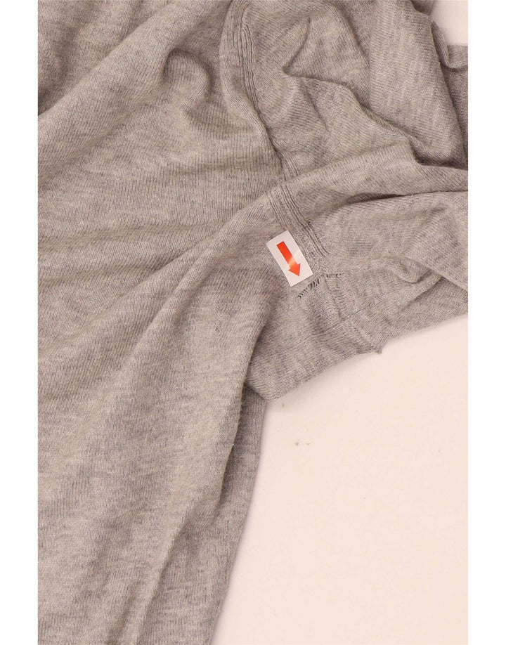 Massimo Dutti Maglione da uomo con scollo a V piccolo cotone chiazzato grigio