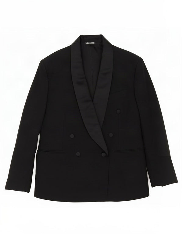 Pal Zileri Giacca Blazer Doppiopetto da Uomo IT 50 Large Nera in Lana Vergine