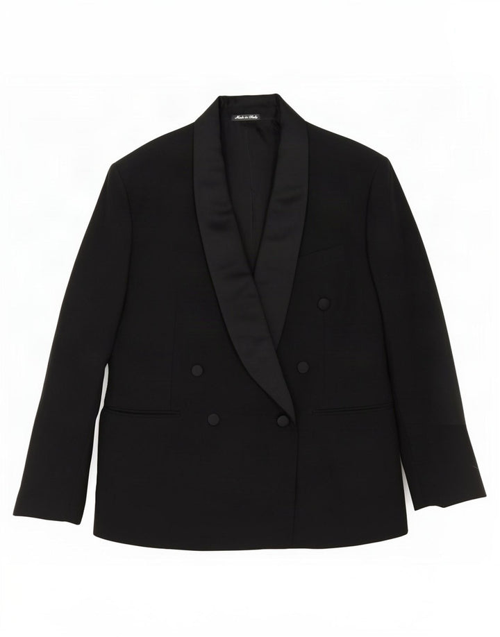 Pal Zileri Giacca Blazer Doppiopetto da Uomo IT 50 Large Nera in Lana Vergine