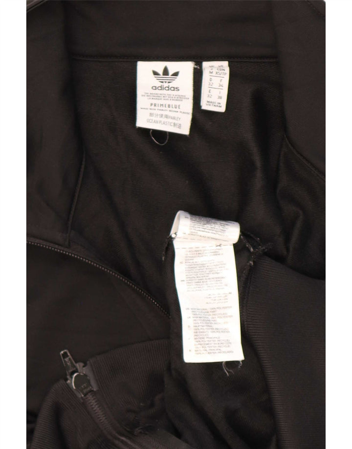 Giacca da ginnastica corta da donna Adidas UK 6 XS poliestere nero