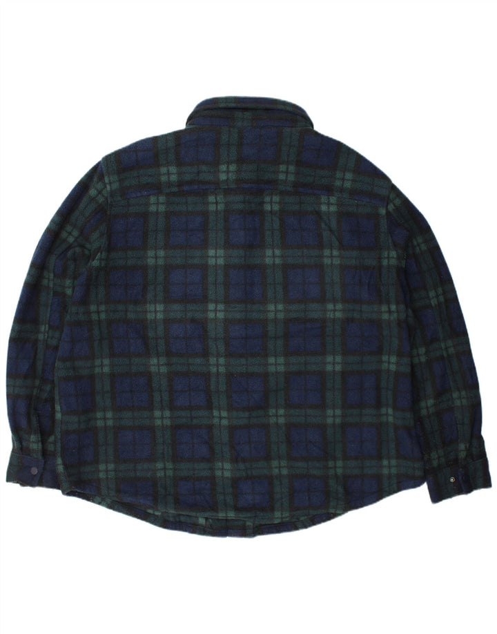 Camicia in pile da uomo Marks & Spencer Overshirt 3XL Poliestere a quadri verde