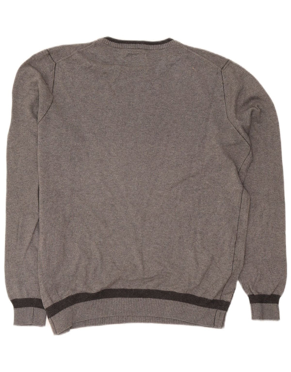 Marlboro Classics Maglione girocollo da uomo in cotone piccolo grigio screziato