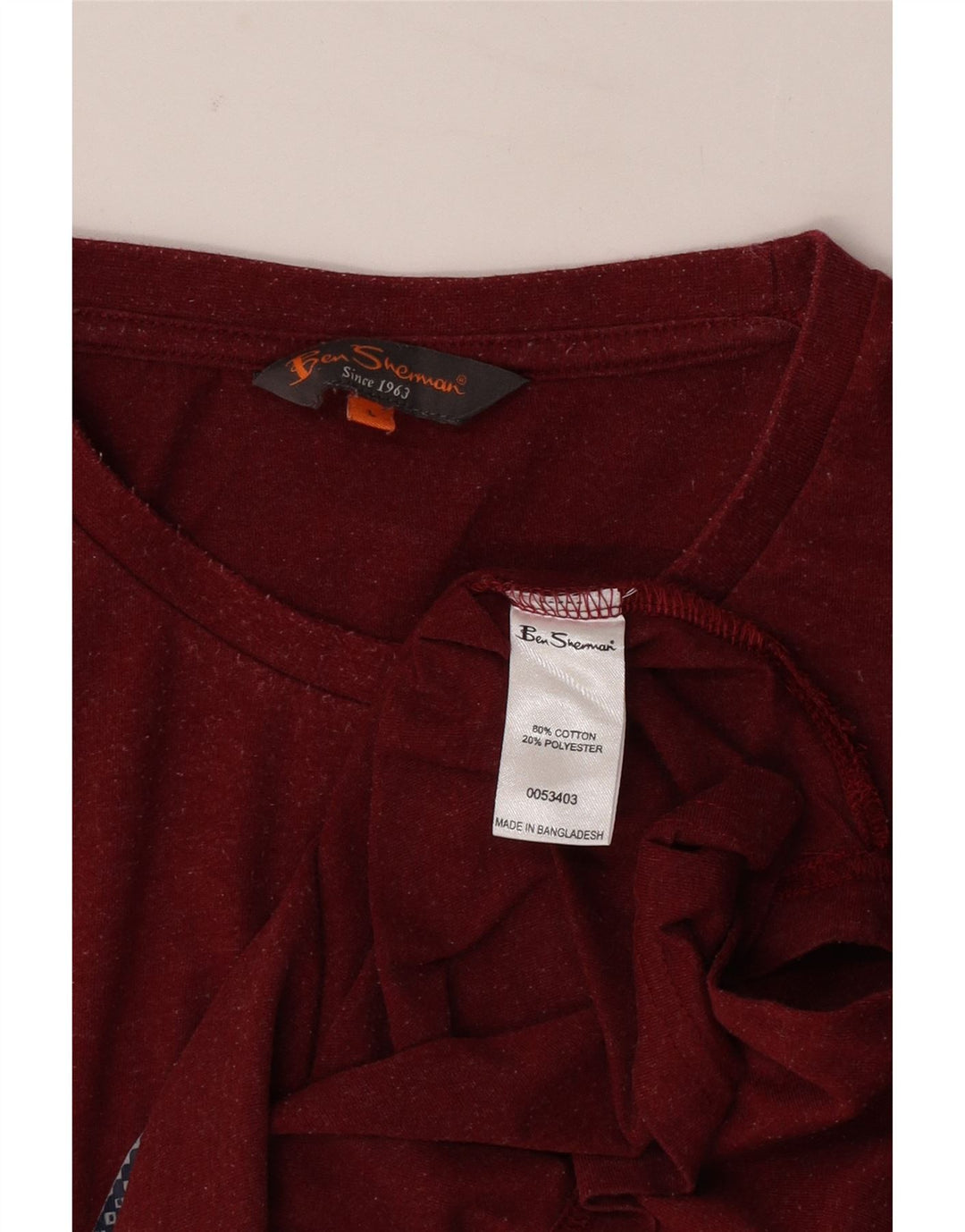 T-shirt grafica da uomo Ben Sherman Top grande in cotone rosso