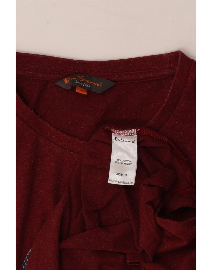 T-shirt grafica da uomo Ben Sherman Top grande in cotone rosso