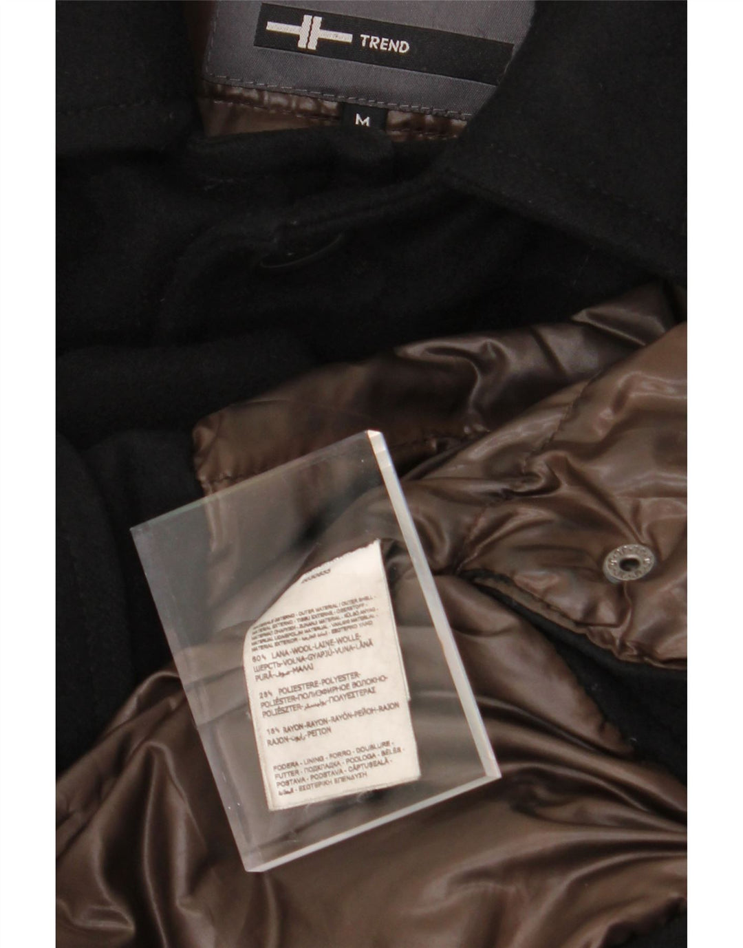 TREND Mens Overcoat UK 38 Medium Black Wool Vintage Trend and Second-Hand Trend from Messina Hembry 