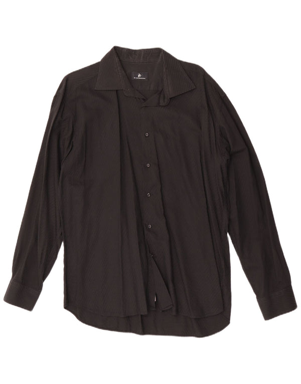 Camicia Uomo Roccobarocco Taglia 43/17 XL Cotone Rigato Nero