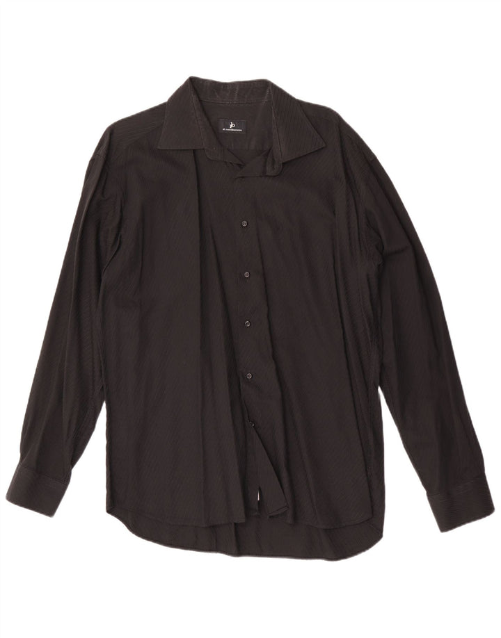 Camicia Uomo Roccobarocco Taglia 43/17 XL Cotone Rigato Nero