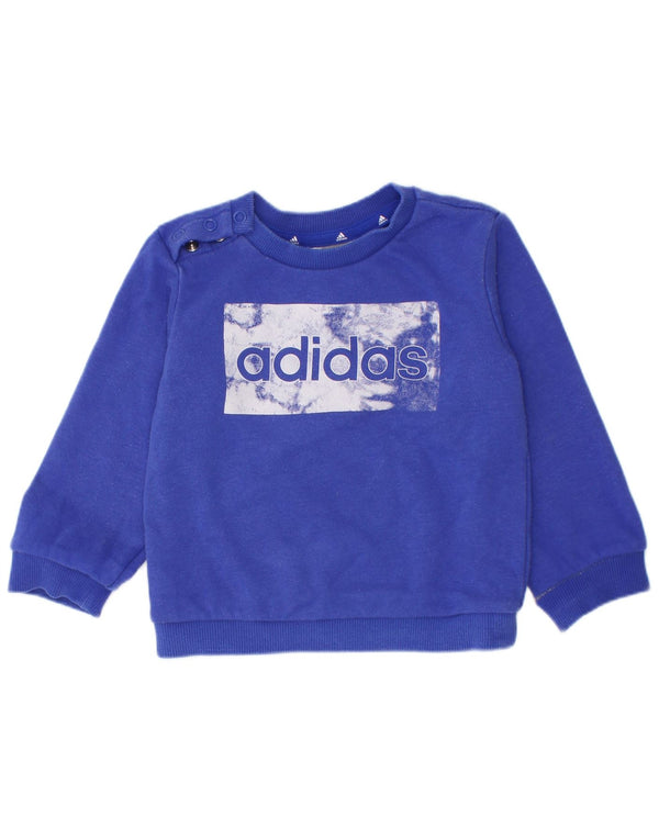Felpa grafica Adidas da bambino, 6-9 mesi, in cotone blu
