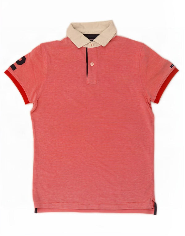 Polo da rugby da uomo con vestibilità grafica slim fit Tommy Hilfiger in cotone rosso medio