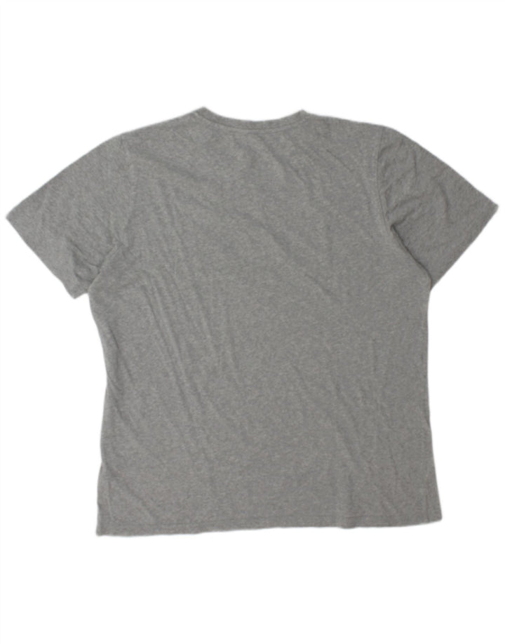 T-shirt grafica da uomo Adidas Top grande in cotone grigio