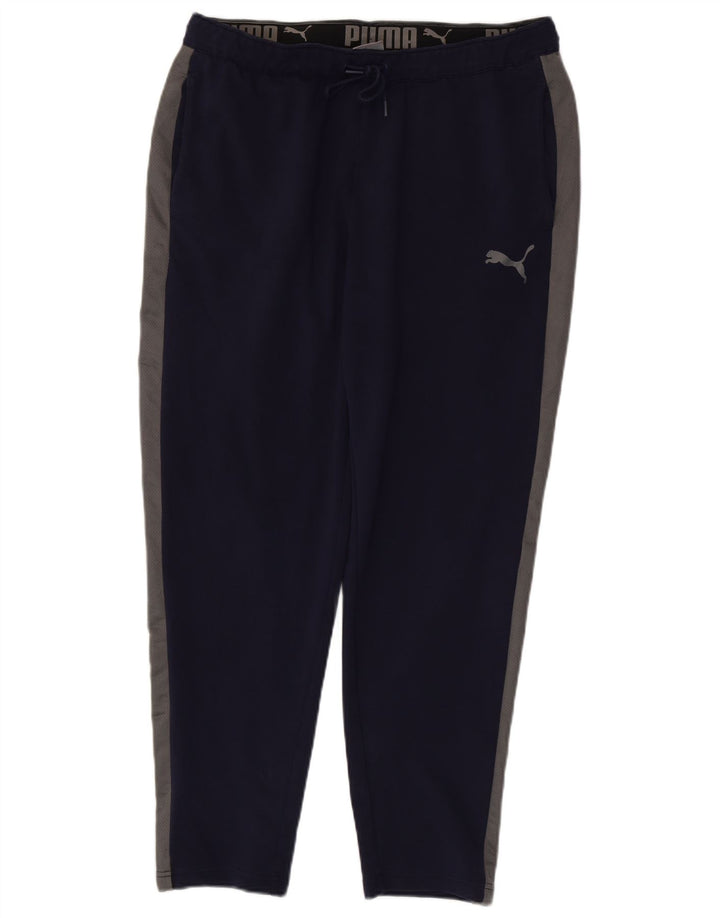 Pantaloni da tuta PUMA da uomo grandi color block blu navy