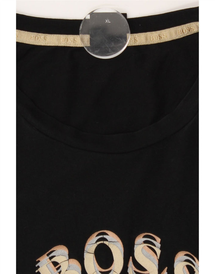 T-shirt grafica da uomo Hugo Boss Top XL in cotone nero