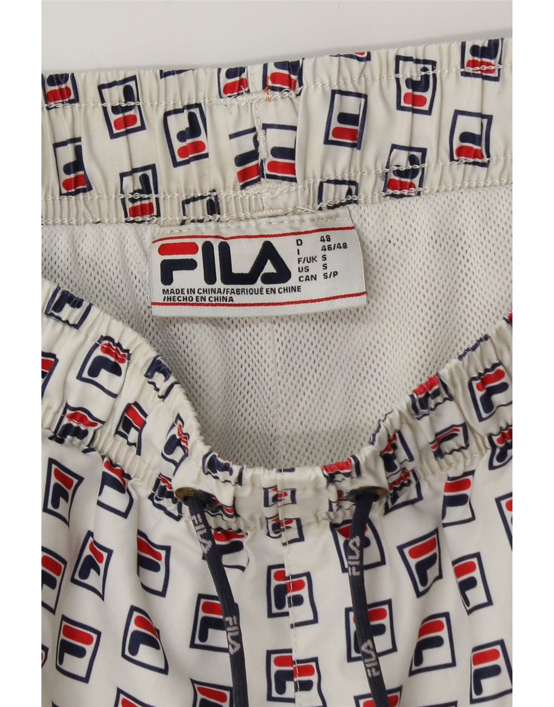 Pantaloncini da bagno grafici da uomo FILA piccoli in poliestere bianco