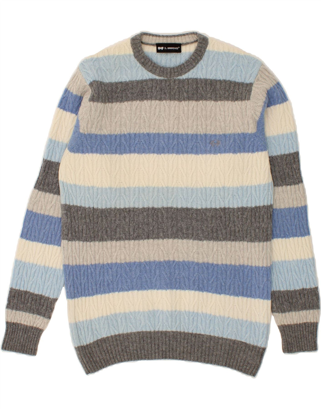 IL GRANCHIO Womens Crew Neck Jumper Sweater UK 14 Medium Multicoloured Vintage Il Granchio and Second-Hand Il Granchio from Messina Hembry 