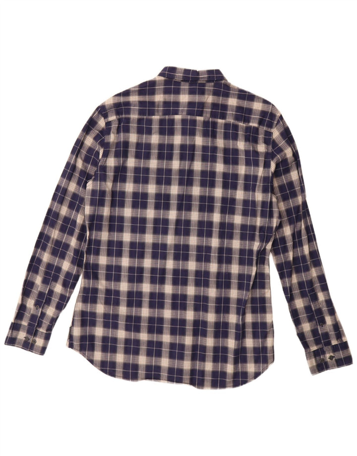 FRENCH CONNECTION Camicia da uomo in cotone a quadri blu navy medio