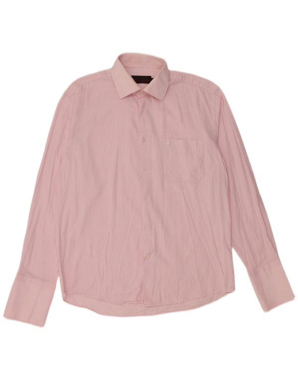 PIERRE CARDIN Camicia Uomo Large Rosa Cotone Spinato