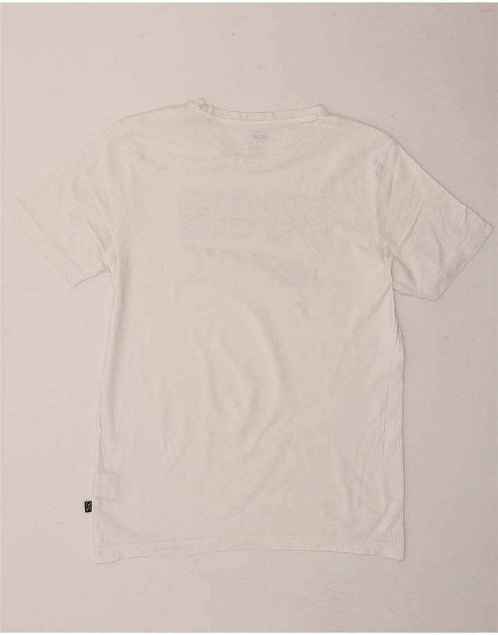 PUMA Mens Graphic T-Shirt Top Medium White Vintage Puma and Second-Hand Puma from Messina Hembry 