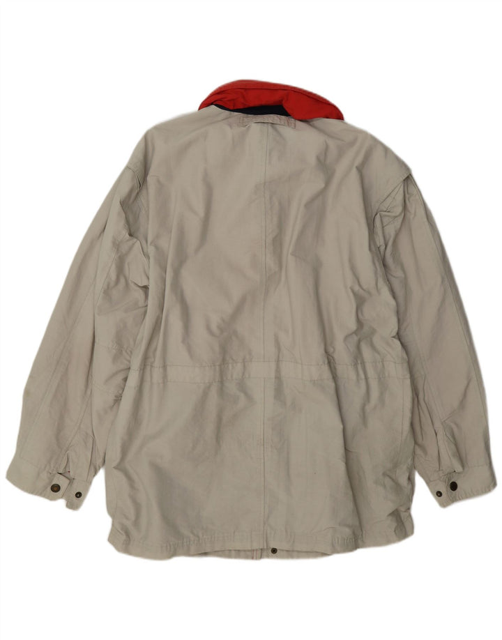Giacca utilitaria vintage da uomo con cappuccio UK 40 grande cotone beige