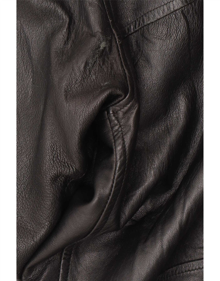 Giacca in pelle vintage da uomo IT 54 2XL Pelle nera