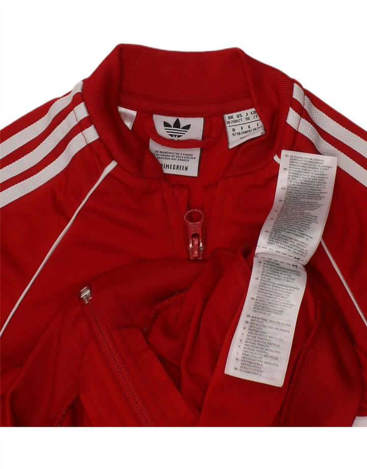 ADIDAS Baby Boys Full Tracksuit 18-24 Months  Red Polyester Vintage Adidas and Second-Hand Adidas from Messina Hembry 