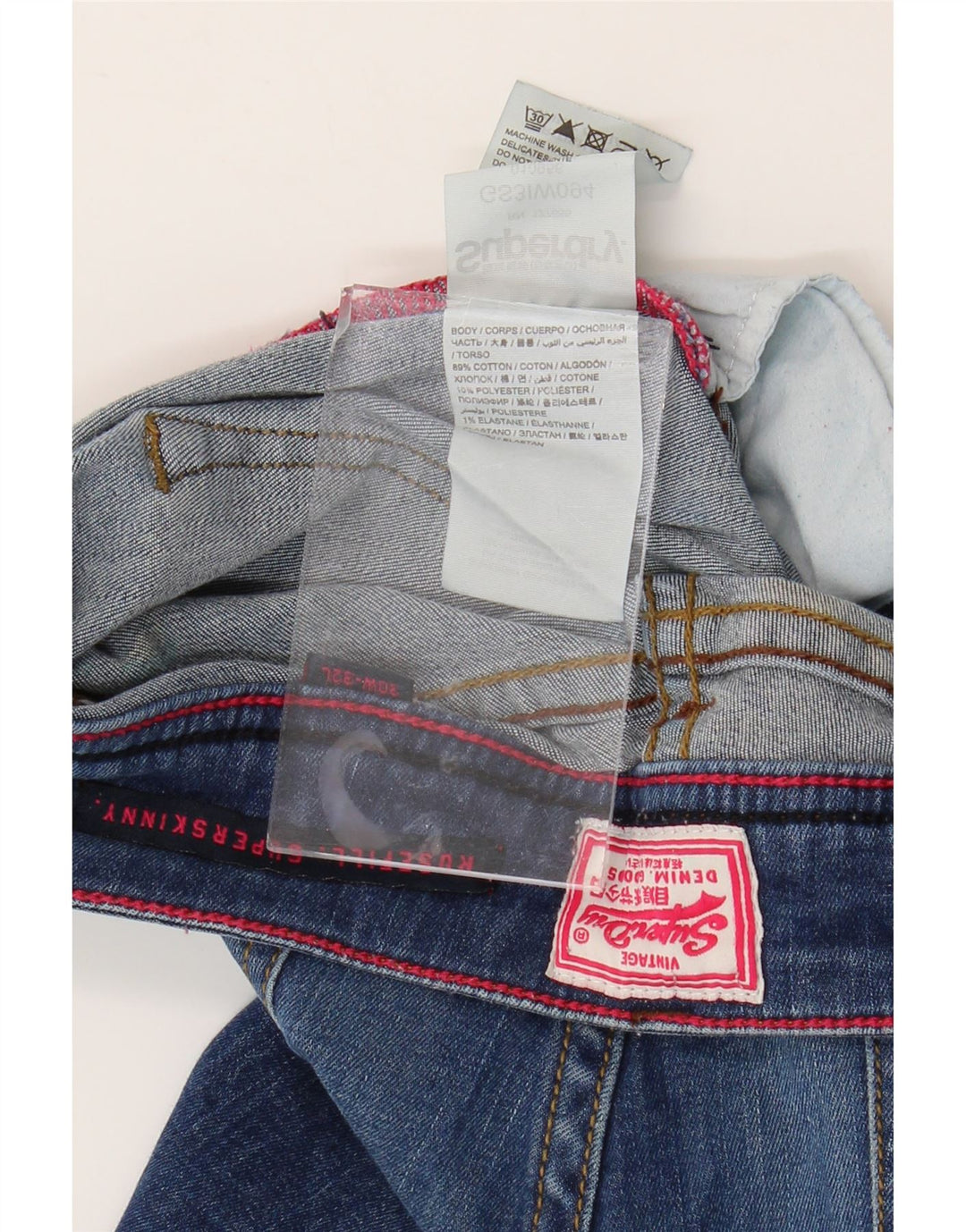 Jeans super skinny da donna Rosefill SUPERDRY W30 L35 cotone blu