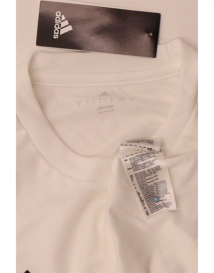 T-shirt Adidas Climalite da uomo Top in poliestere bianco medio