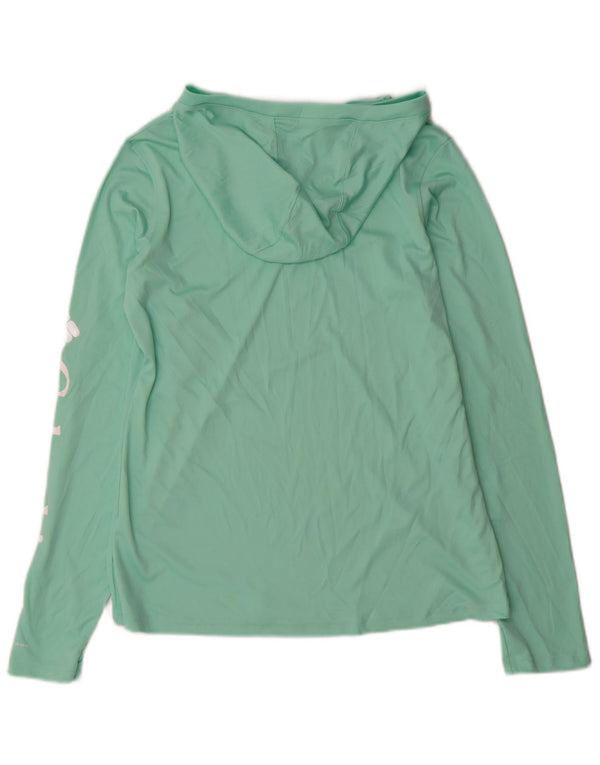 Columbia Maglietta grafica da donna con cappuccio manica lunga UK 10 Small Verde Poliestere