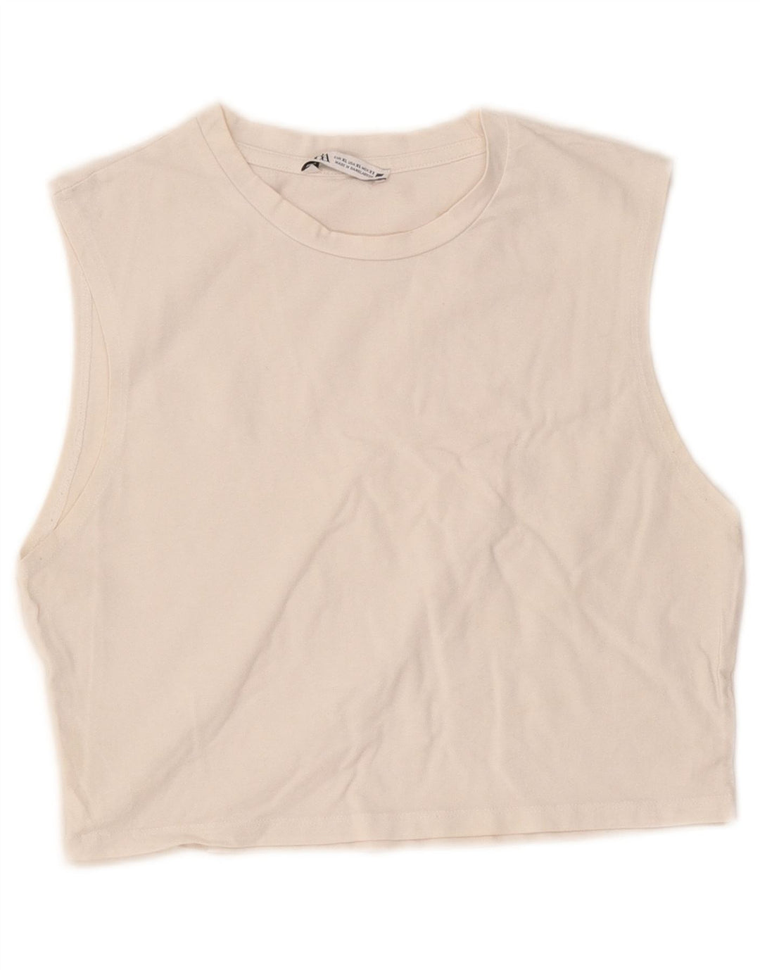 Canotta corta da donna Zara UK 18 XL bianca
