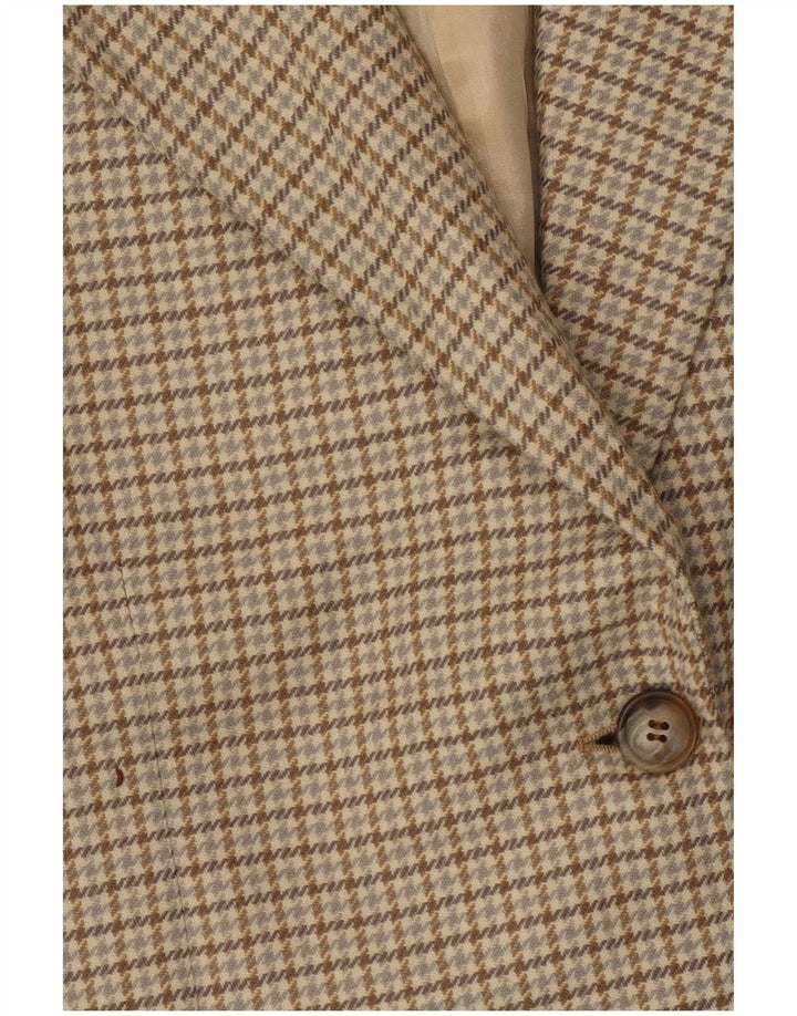 Giacca Blazer a 2 Bottoni Donna Luisa Spagnoli IT 48 XL Pied De Poule Beige