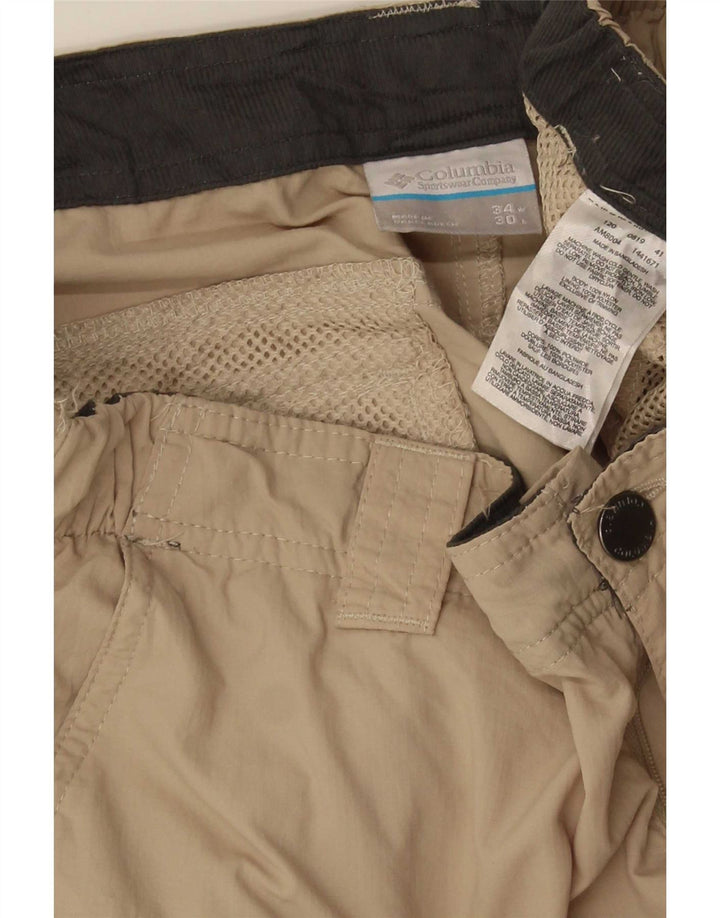 Pantaloni cargo dritti da uomo Columbia W34 L30 nylon beige