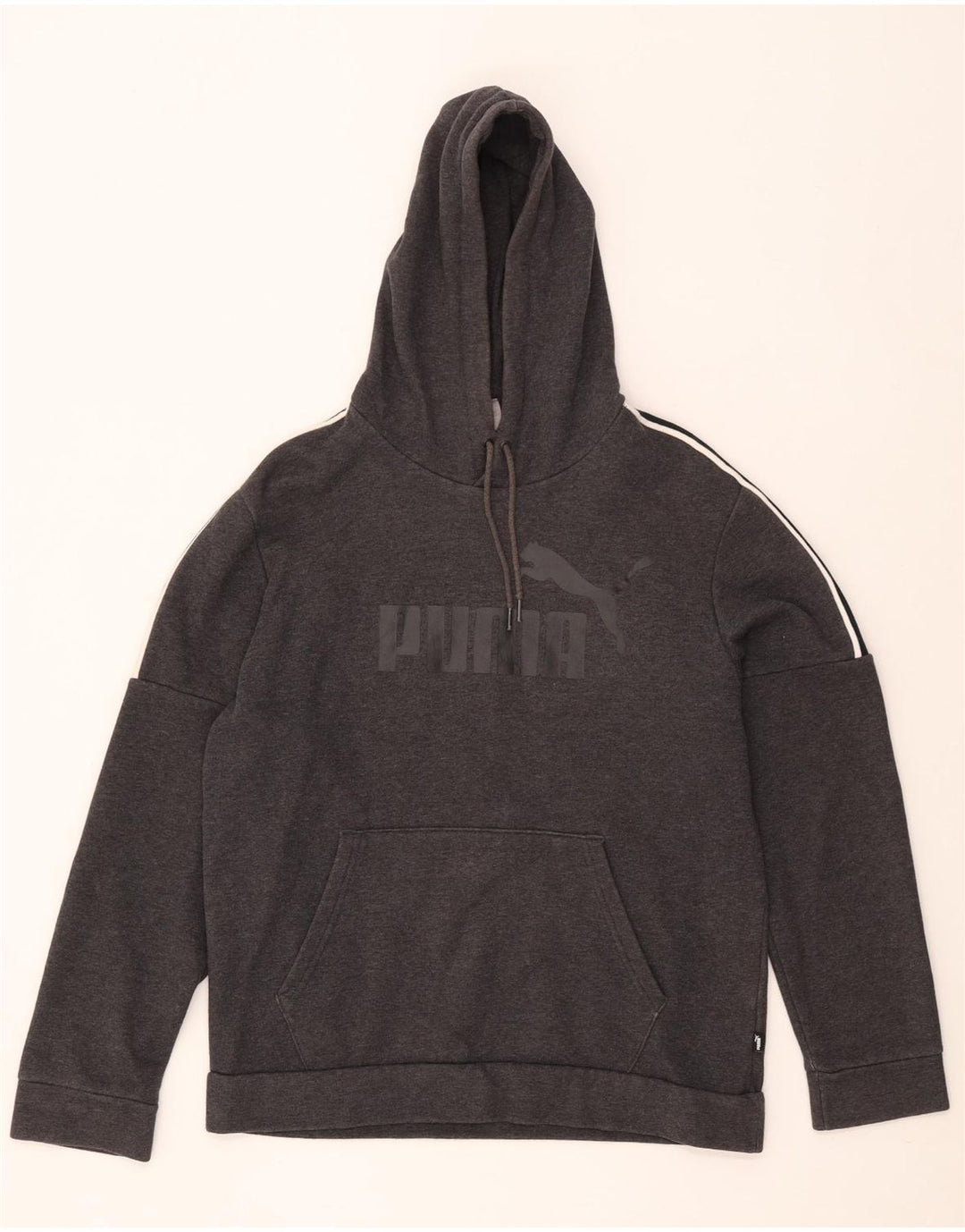 Felpa con cappuccio grafica da uomo Puma in cotone color block grigio medio