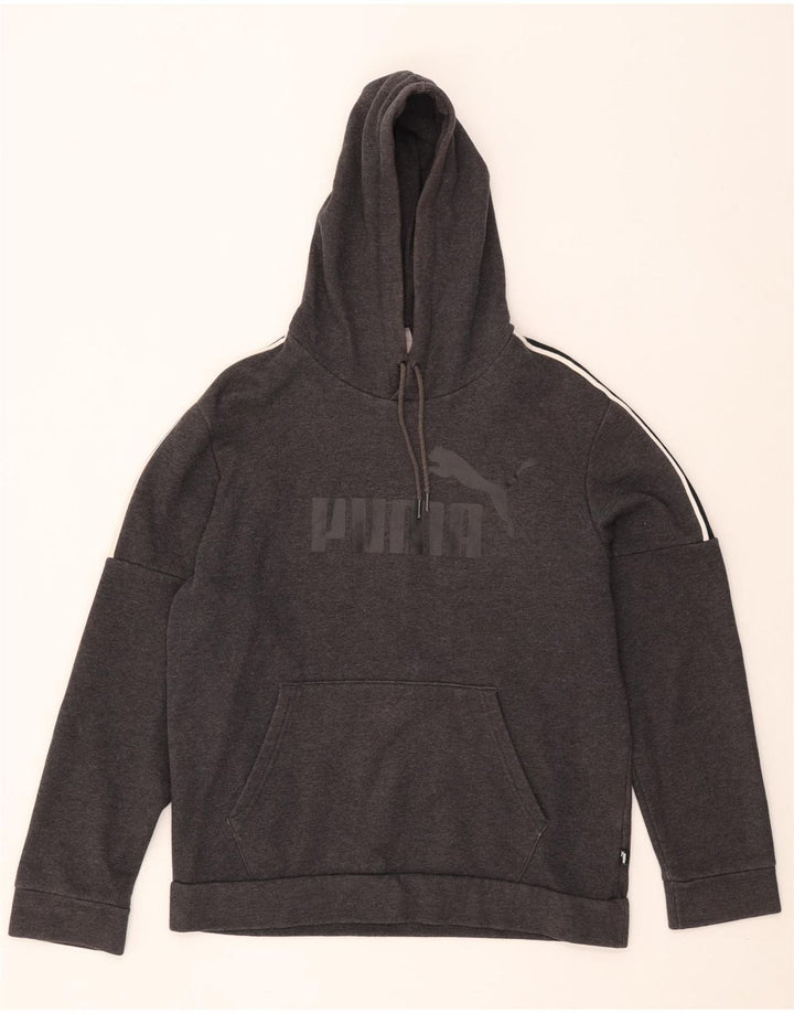 Felpa con cappuccio grafica da uomo Puma in cotone color block grigio medio