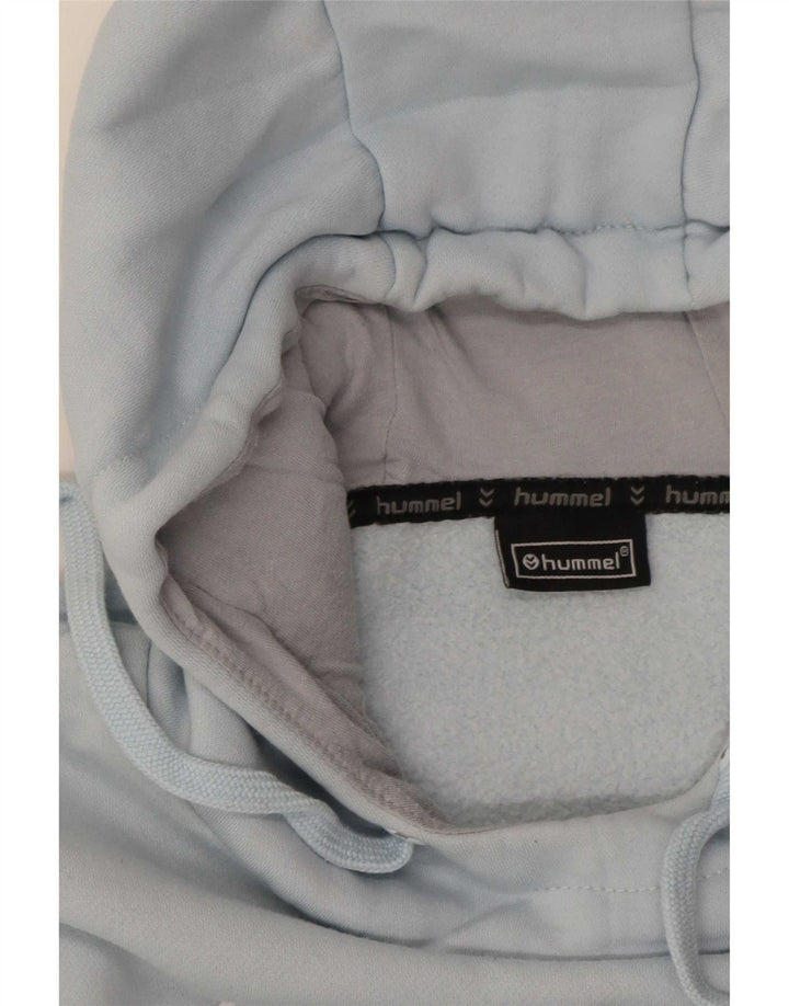 Felpa con cappuccio grafica da uomo Hummel in cotone blu medio