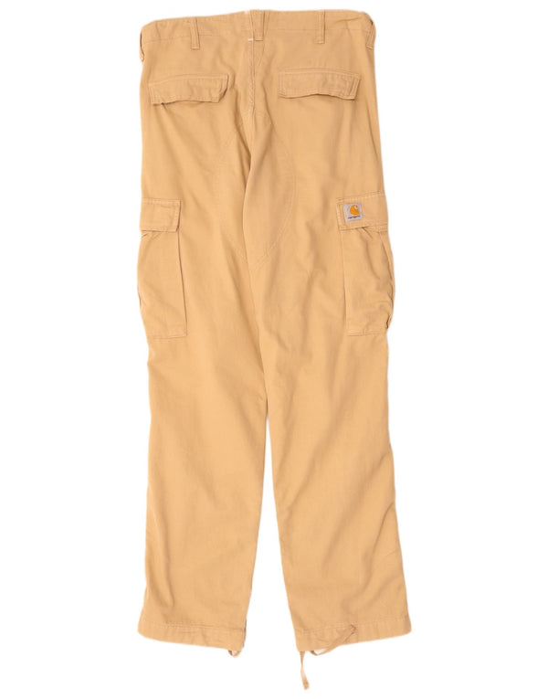 Pantaloni cargo dritti da uomo CARHARTT W30 L32 in cotone beige